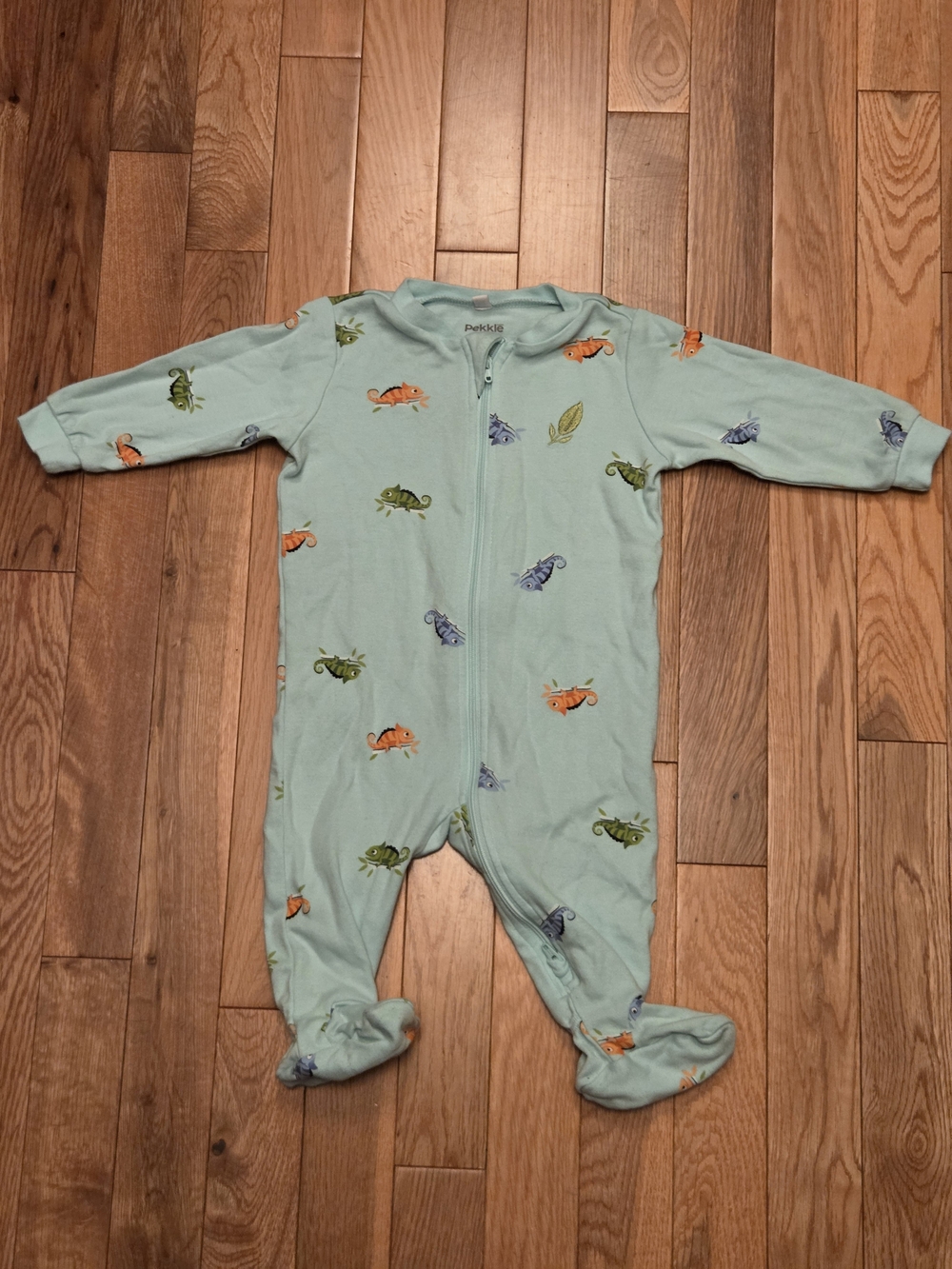 5$/20 Pekkle 6M Chameleon Print Zip Up Footed Onsie Sleeper Pajamas